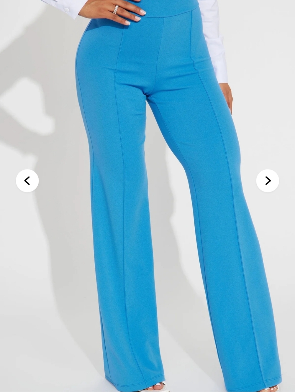 High-Rise Flare Leg Pants in Vivid Blue